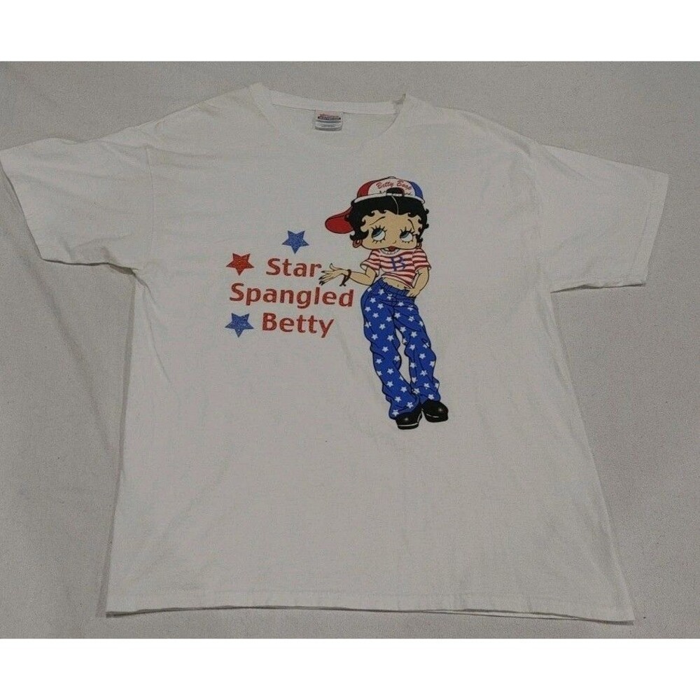 Vintage Betty Boop Star Spangled Betty 4th of July Patriotic TShirt Adult Large